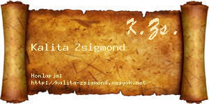 Kalita Zsigmond névjegykártya